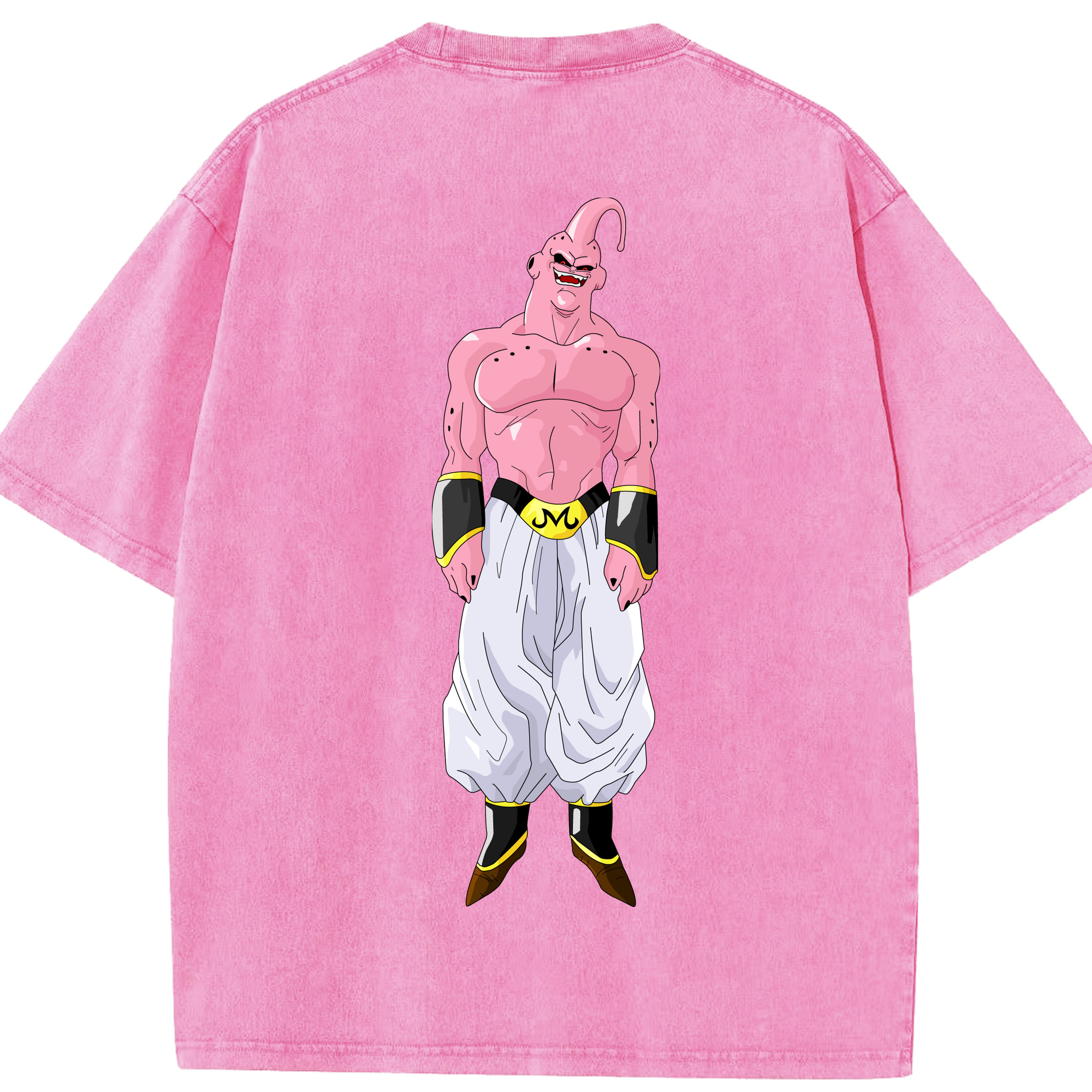 （画像用） ドラゴンボール 魔人ブウ DRAGON BALL Majin Buu 綿100% ヴィンテージ風 半袖Tシャツ（背面プリント）